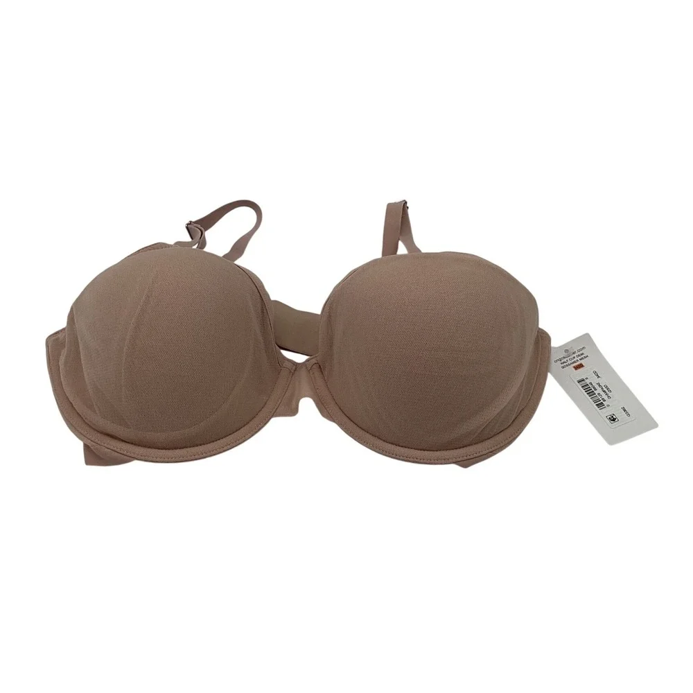 On Gossamer Champagne Half Cup Demi Gossamer Mesh Bra 34DD‎ G3362 New